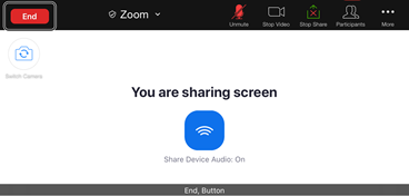 Screen shot of screen sharing Window on Zoom