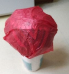 Ball covered in tissue paper